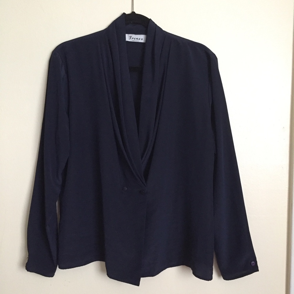 Renzo Black Blouses Long Sleeve.